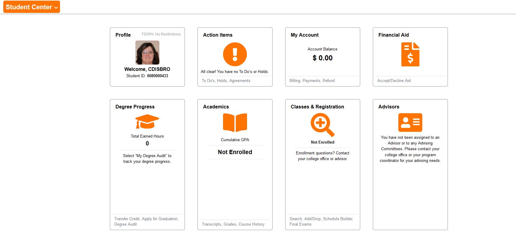 Student Center Profile