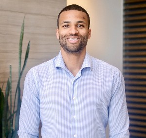 BGSU online MBA graduate Frederick Sharp smiles for photo